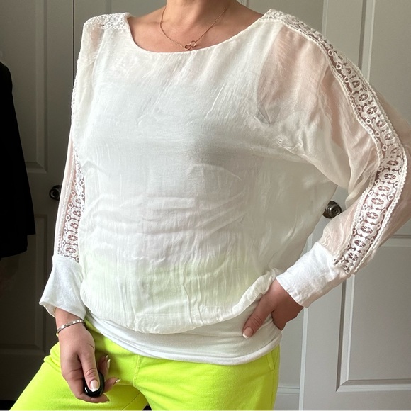 KEYSHA Tops - Silk Dolman Sleeve Blouse